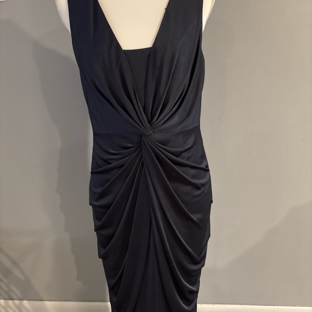 Aidan Mattox Women's Gray Sleeveless Gathered Dress In Size 12